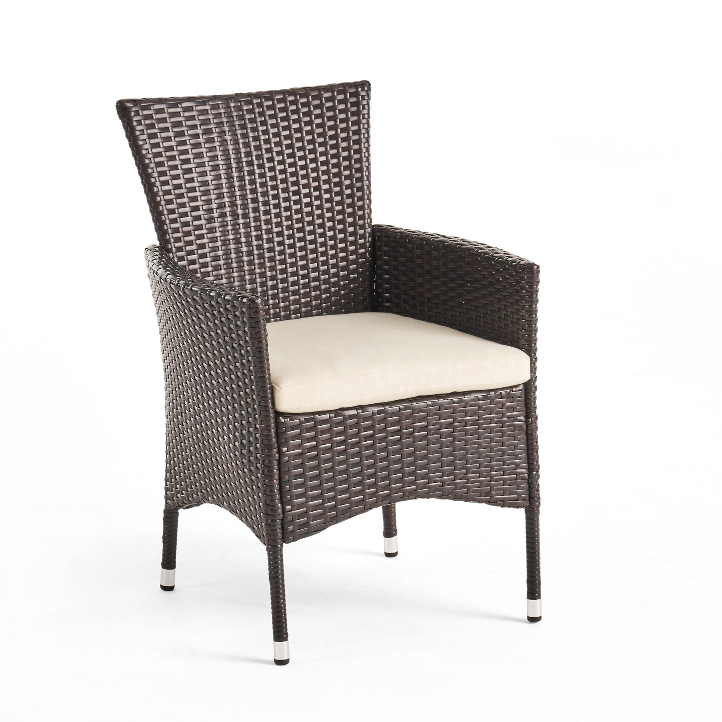 Clementine Outdoor Multibrown PE Wicker Dining Chairs (Set of 2) - Korvel