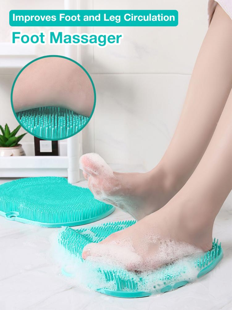 Pregnant Women Without Bend Over Shower Foot Massager Scrubber Cleaner Washing Massage Tools Pad Mat Elderly Feet Cleaning Brush - Korvel