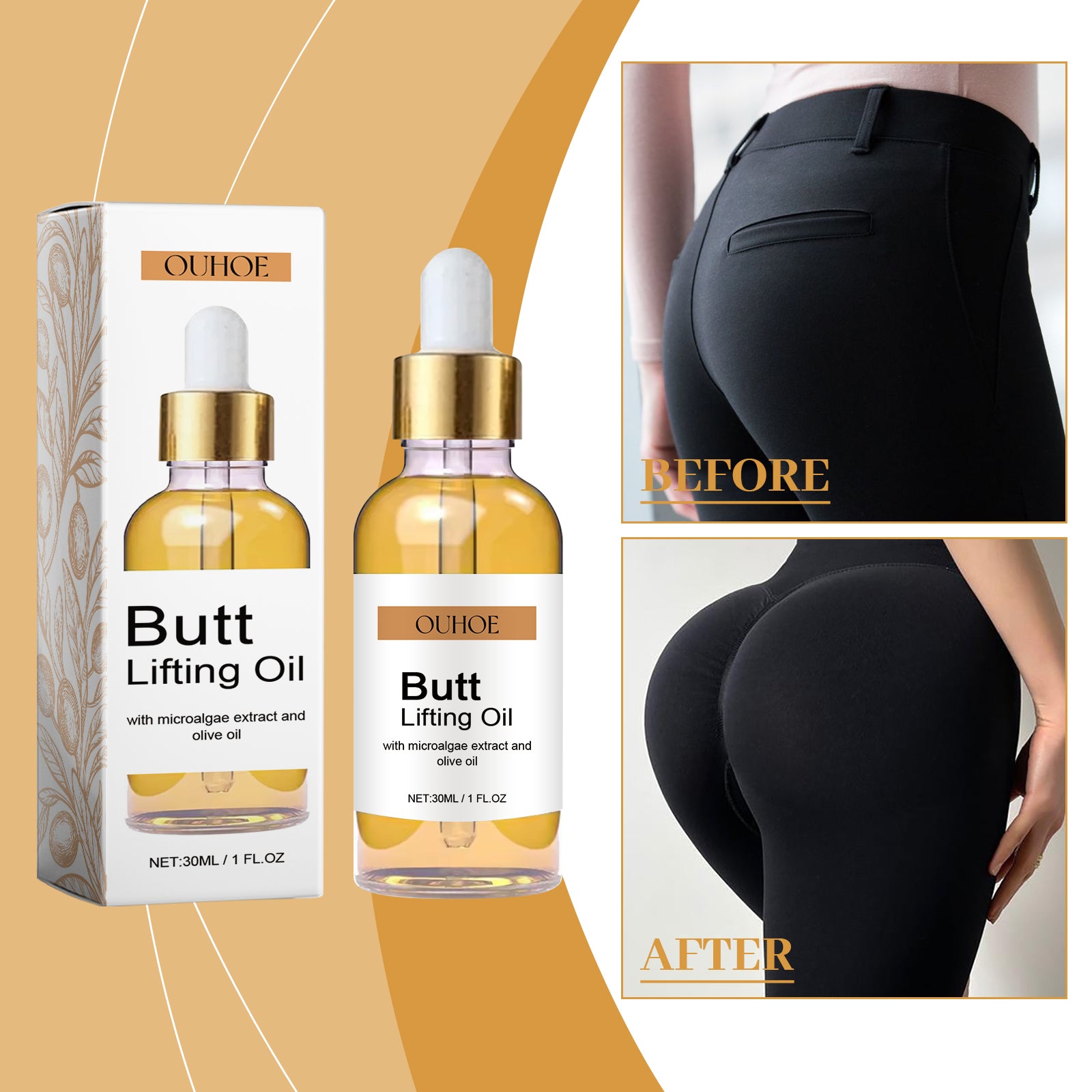 Hip Care Oil, Hip Care Nourishing Skin Firming Elastic Moisturizing Body Lift Massage Oil - Korvel