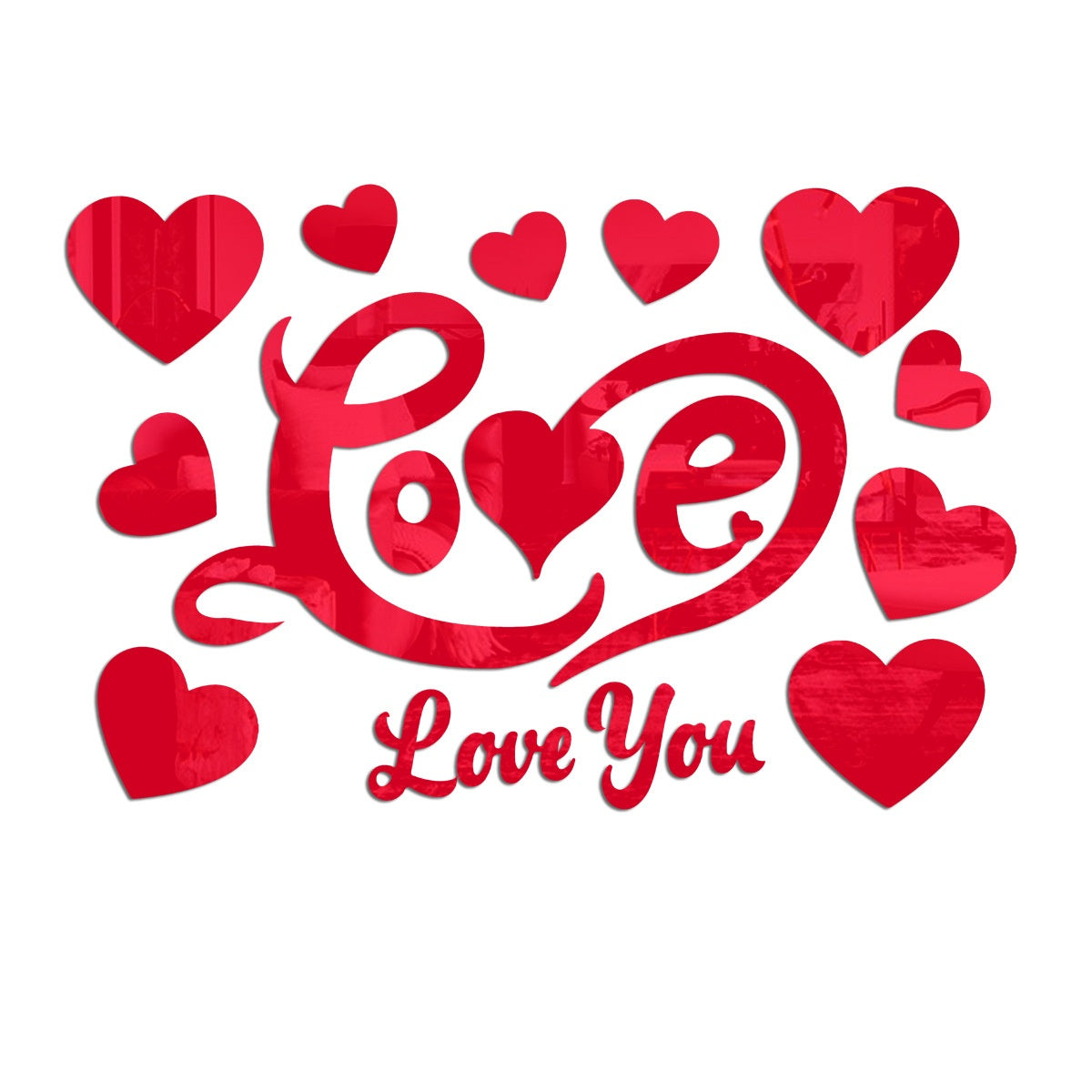 Cross-border Export Love Mirror Acrylic Wall Sticker for Bedroom and Living Room Decor - Korvel