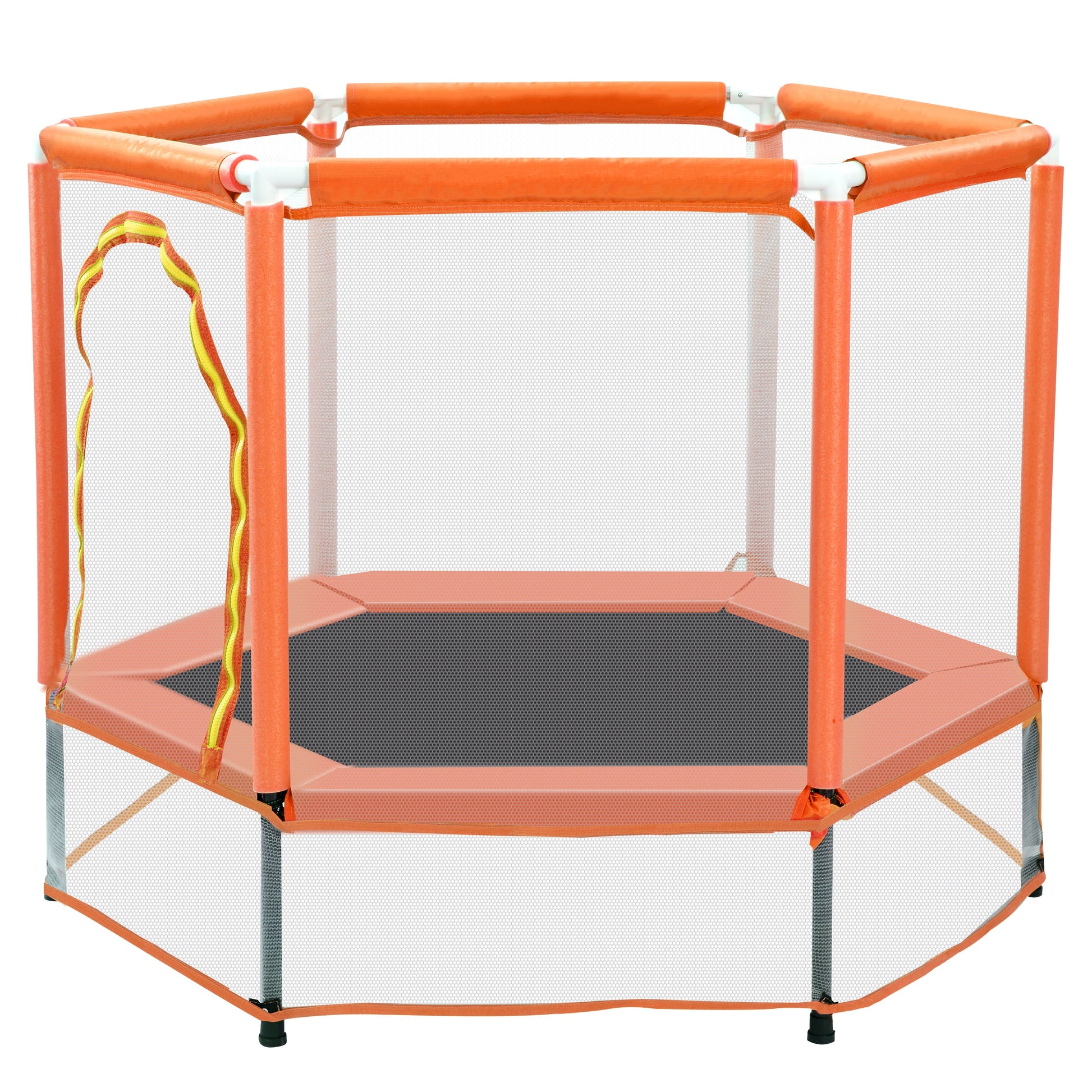 55'' Toddlers Trampoline with Safety Enclosure Net and Balls, Indoor Outdoor Mini Trampoline for Kids - Korvel