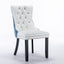 A&A Furniture Nikki Collection Modern High-end Tufted Solid Wood Contemporary PU 2-Pcs Set White+Light Blue - Korvel
