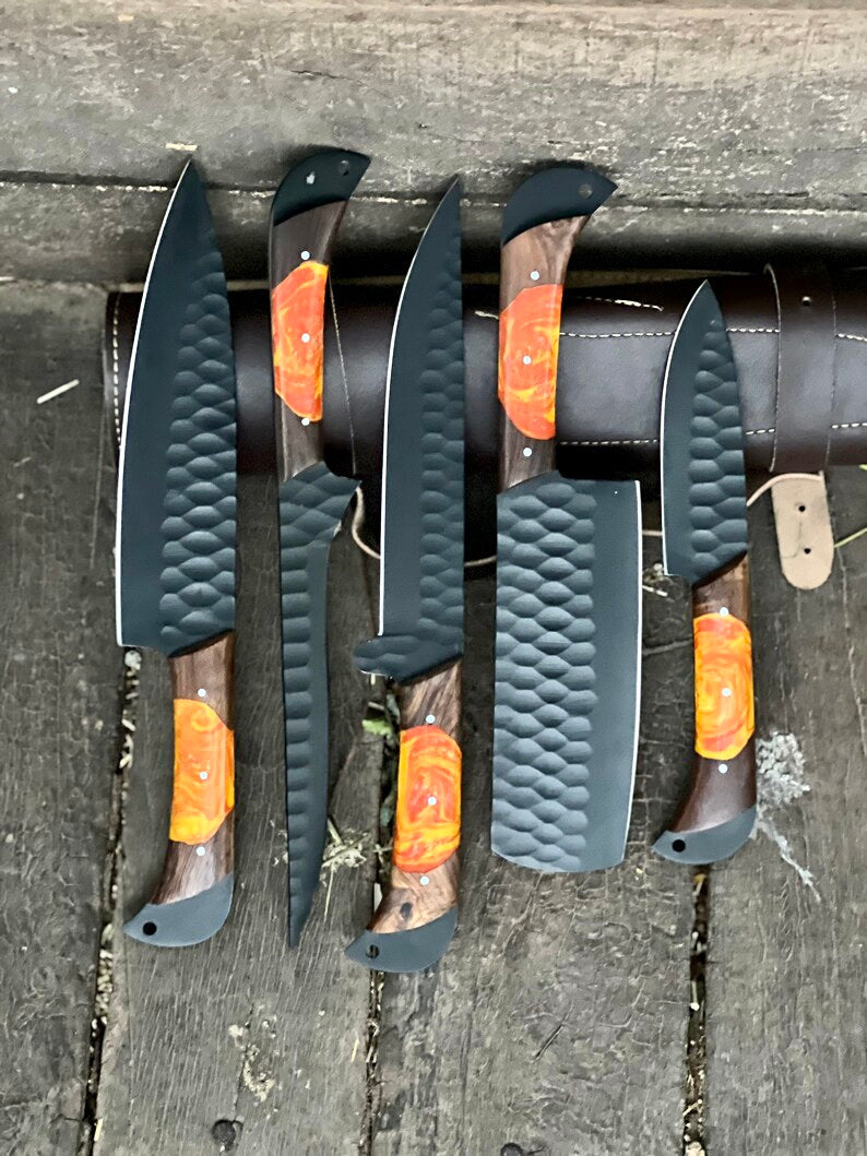 Exquisite Damascus Steel Chef Knife Set with Sharpener – Ideal Gift for Loved Ones - Korvel