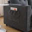 Three in one soft cushion cushion cushion sofa, folding mattress sofa bed, with side pockets and cup holder, dark gray - Korvel