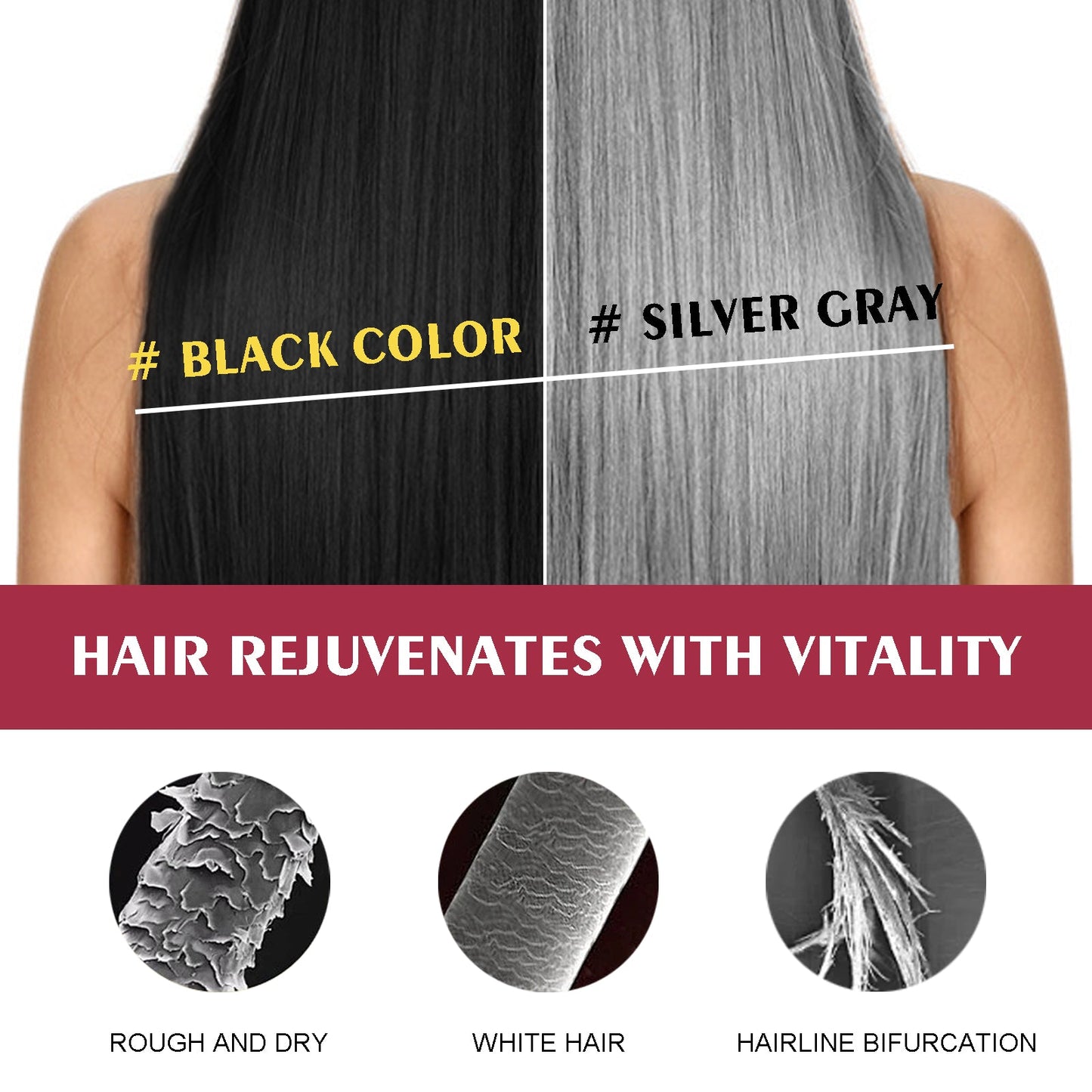 Black Hair Shampoo Series, Gentle, Non-Irritating And Moisturizing Scalp Easily Changing Color Hair Shampoo - Korvel