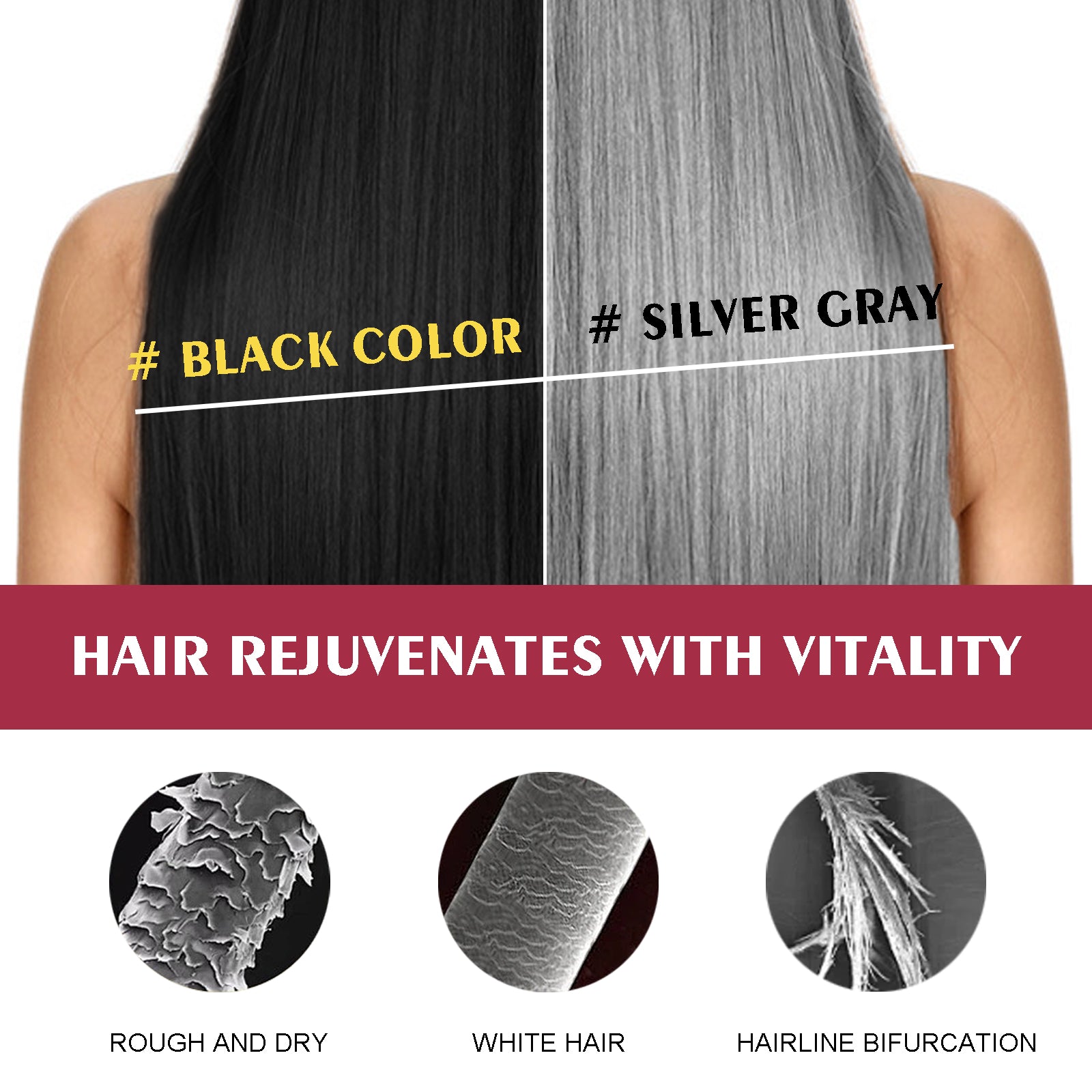 Black Hair Shampoo Series, Gentle, Non-Irritating And Moisturizing Scalp Easily Changing Color Hair Shampoo - Korvel