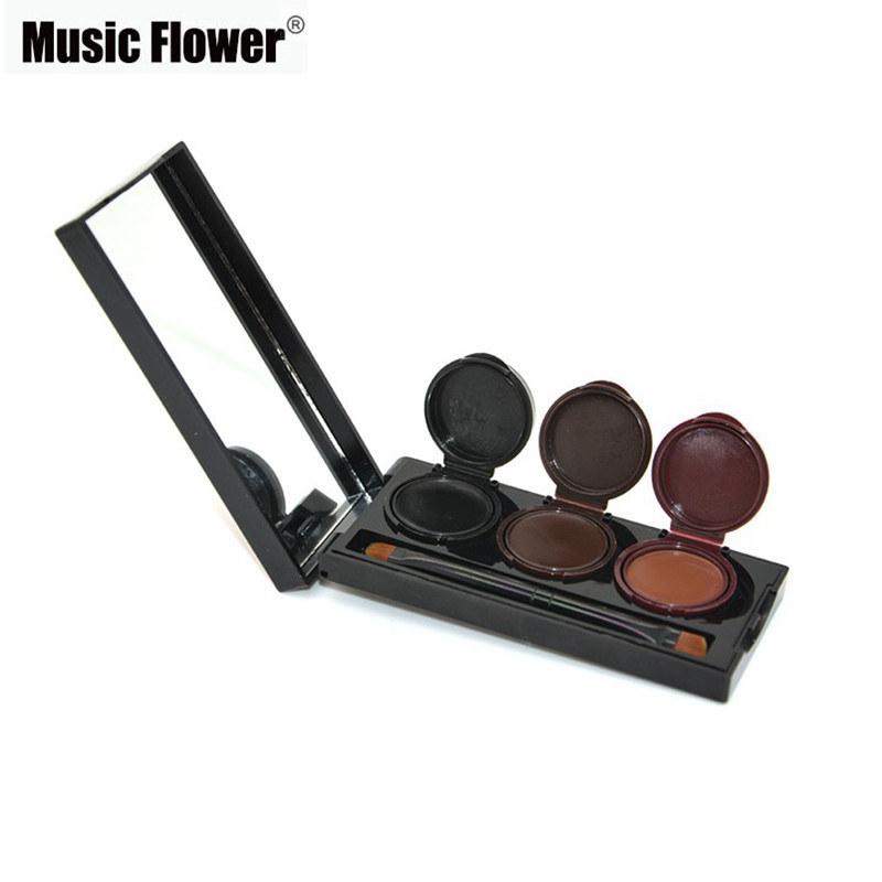 Music Flower Brand Makeup Eyeliner Gel & Eyebrow Powder Palette Waterproof Lasting Smudgeproof Cosmetics Eye Brow Enhancers - Korvel