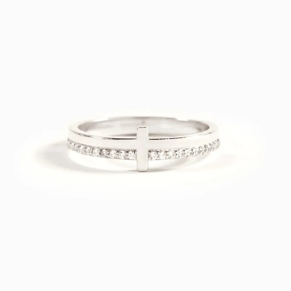 925 Sterling Silver Cross Ring - Korvel