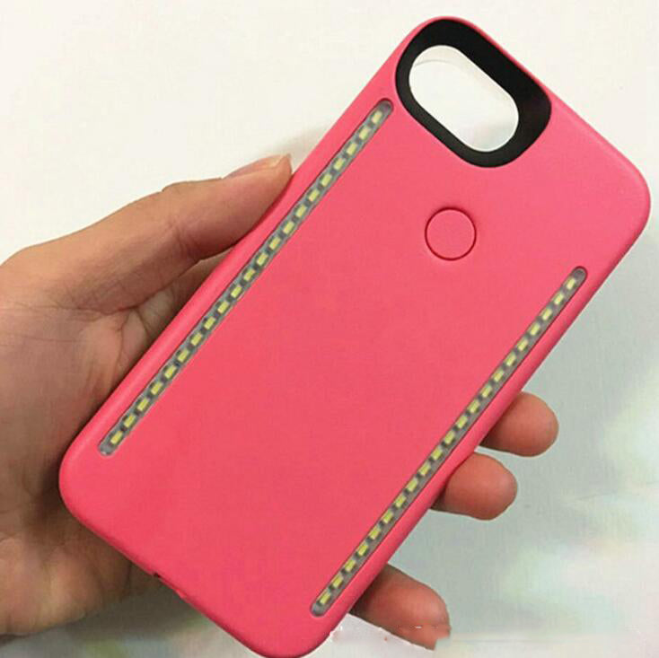 Light Up Duo Case for iPhone X SE 6 7 8 Plus Selfie Luminous Cover with Retail Package - Korvel