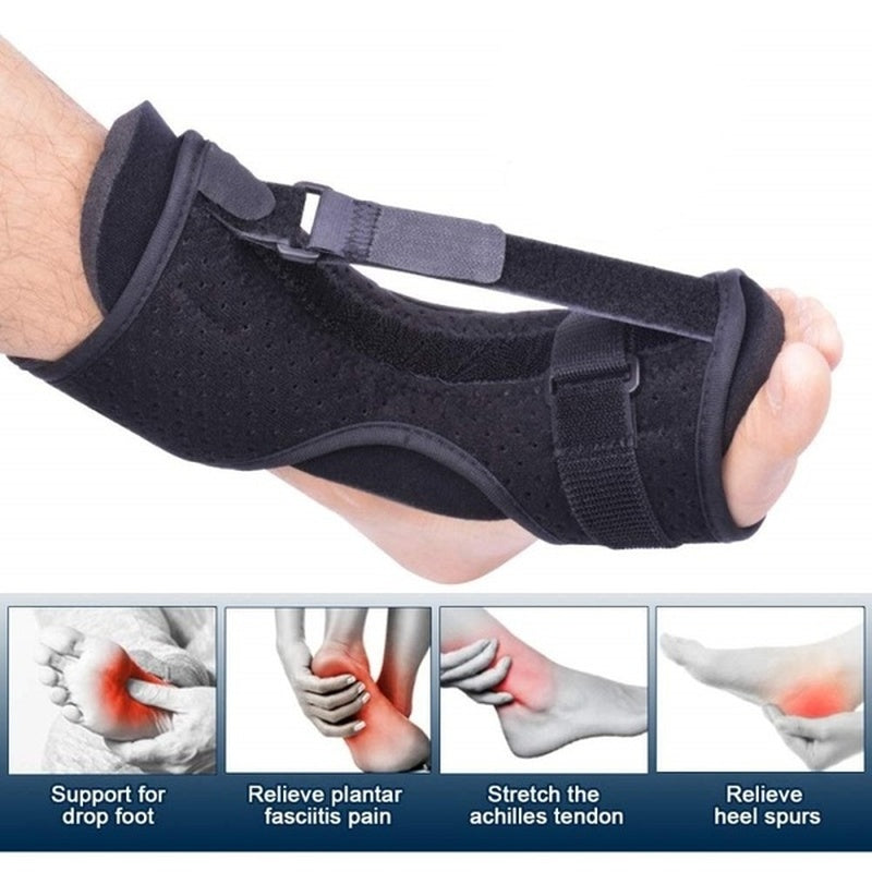 Adjustable Plantar Fasciitis Night Splint Foot Drop Orthotic Brace Elastic Dorsal Night Splint - Korvel