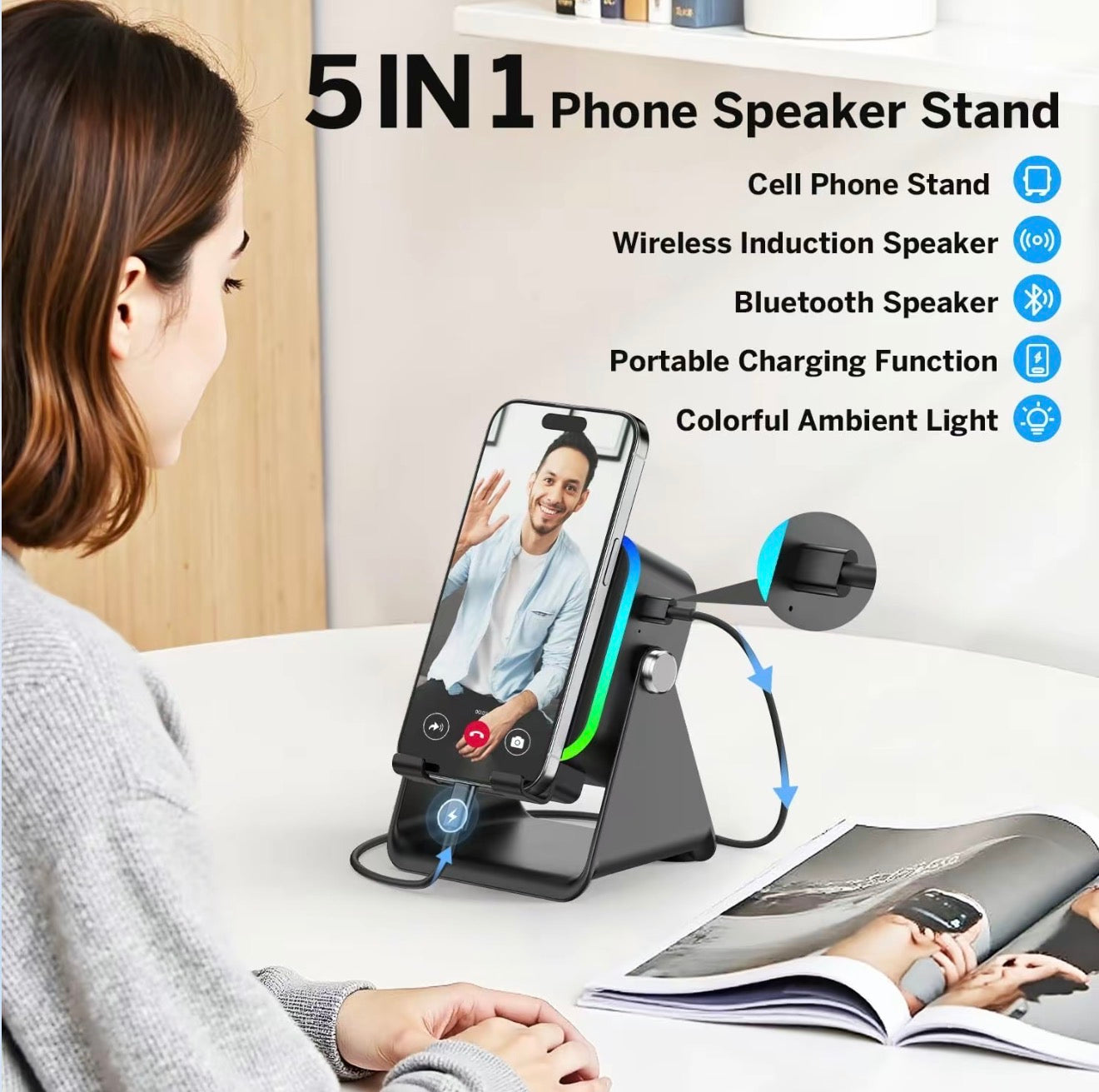 GlowAmp 5-in-1 Speaker Stand - Korvel