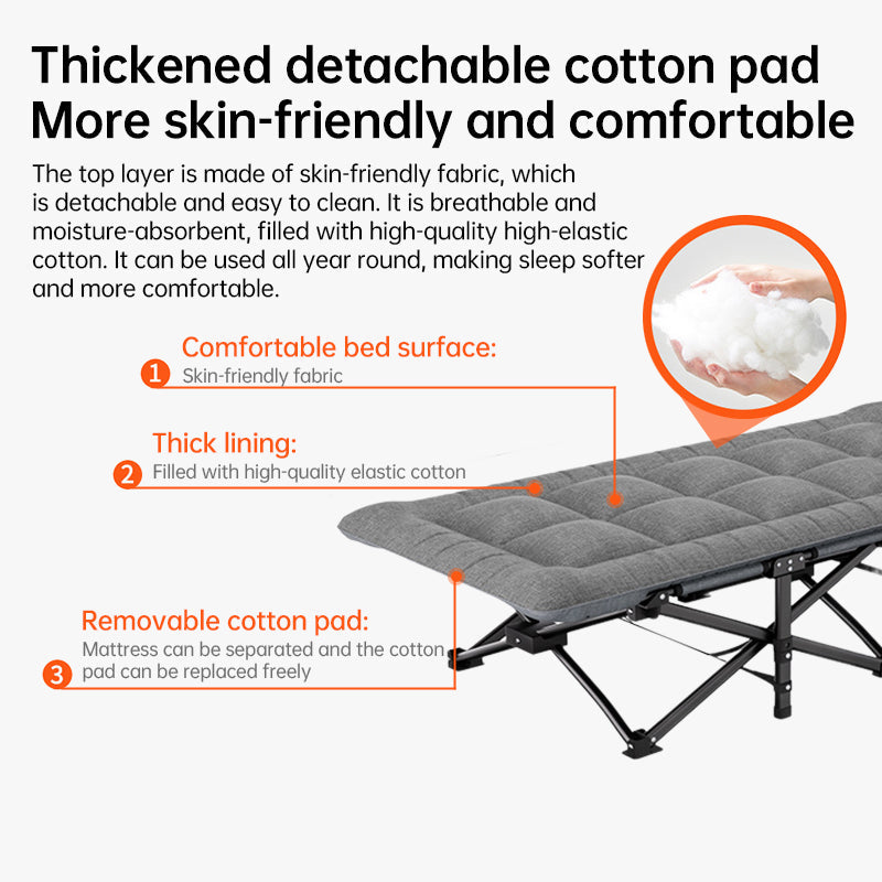 Outdoor camping bed, foldable beach bed, single garden siesta bed, with storage bag, lightweight. - Korvel