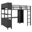 Lit mezzanine en métal premium avec armoire et bureau