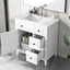 30" Bathroom Vanity with Sink Top, Bathroom Vanity Cabinet with Door and Two Drawers, Solid Wood Frame, One Package, White - Korvel