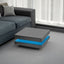 ON-TREND High Gloss Minimalist Design with LED Lights 2-Tier Square Coffee Table Black - Korvel
