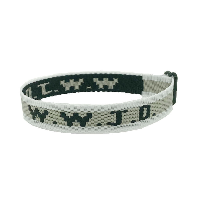 Alphabet Jacquard Printed Wrist Strap Bracelet Strap Unisex WWJD Bracelet Adjustable Bracelet - Korvel