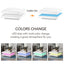 ON-TREND High Gloss Minimalist Design with LED Lights 2-Tier Square Coffee Table White - Korvel