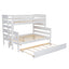 Wood Twin over Full Bunk Bed with Twin Size Trundle  White - Korvel