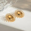 Pendientes de Stud de Sol de Acero Inoxidable Baño en Oro de 18K
