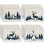 Reindeer Print Christmas Placemats - Insulated Linen Coasters