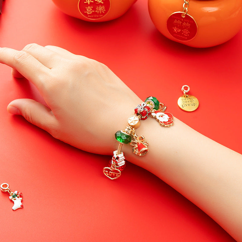 DIY creative children's bracelet jewelry 24-grid calendar Christmas holiday surprise blind box silver set - Korvel