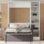 Twin Size Murphy Bed Wall Bed with Sofa and Shelves - White