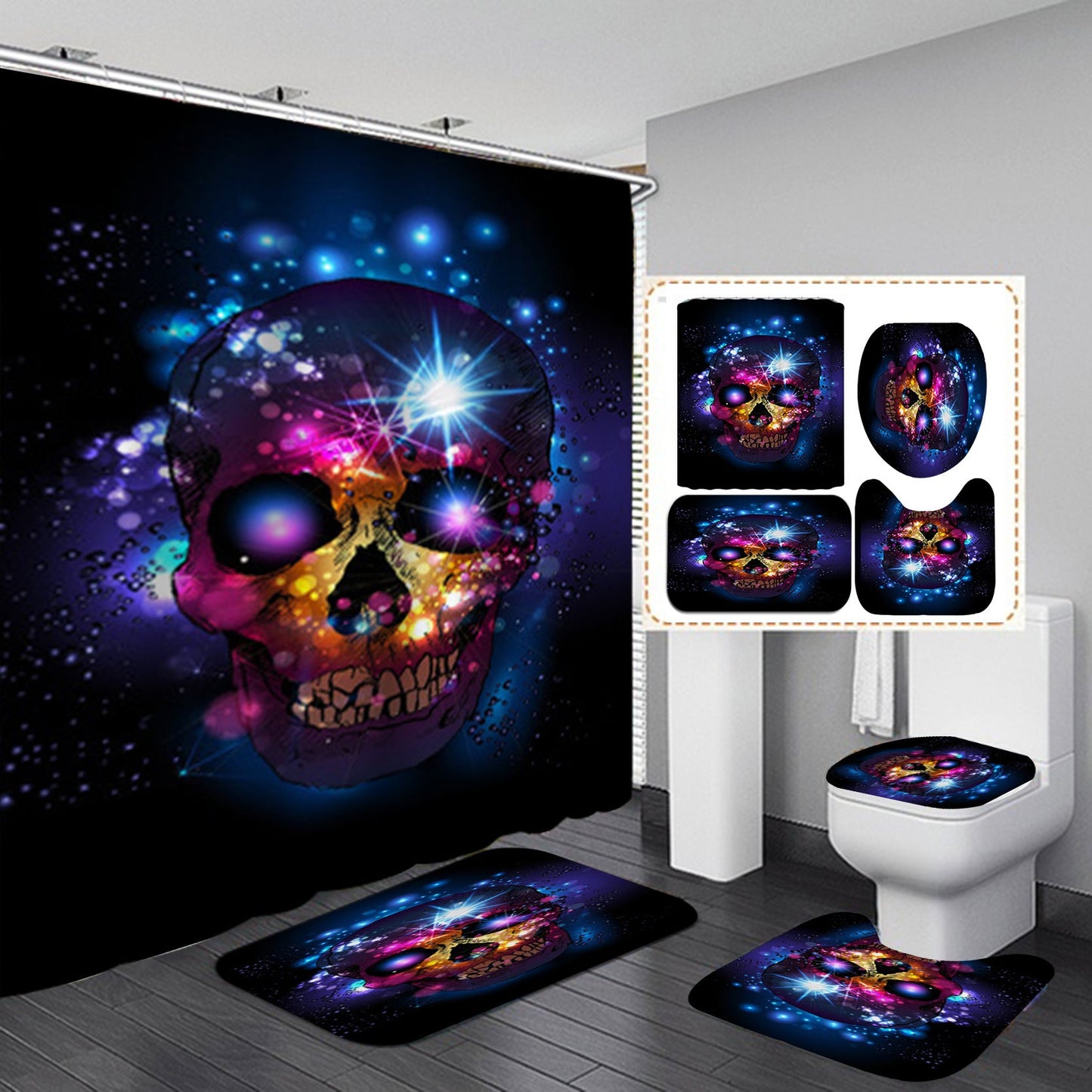 Thickened Waterproof Halloween Shower Curtain