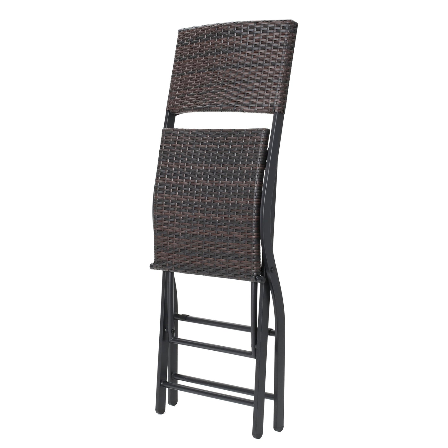 Taburetes de Bar de Wicker para Exterior - Set de 2 Piezas, Multimarrón