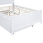 Full Size Platform Bed with Storage LED Headboard  Twin Size Trundle and 3 Drawers White - Korvel