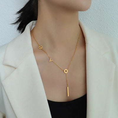 Titanium Steel Letter Necklace - Korvel