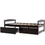 Espresso Twin Size Platform Bed with Two Drawers
