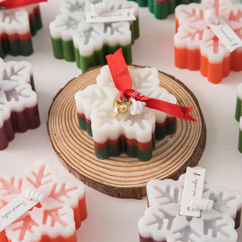 New Christmas Snowflake Aromatherapy Candle Hand-Made Romantic Atmosphere Creative Home Desktop Decorations With Gifts Ornaments - Korvel