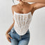Lace sexy white strapless vest slim fit chest wrapped top - Korvel