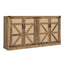 65-Inch Rustic Oak Color Faux Rattan Sideboard, Barn Door Rustic Style Sideboard, Living Room, Entryway, Bedroom - Korvel