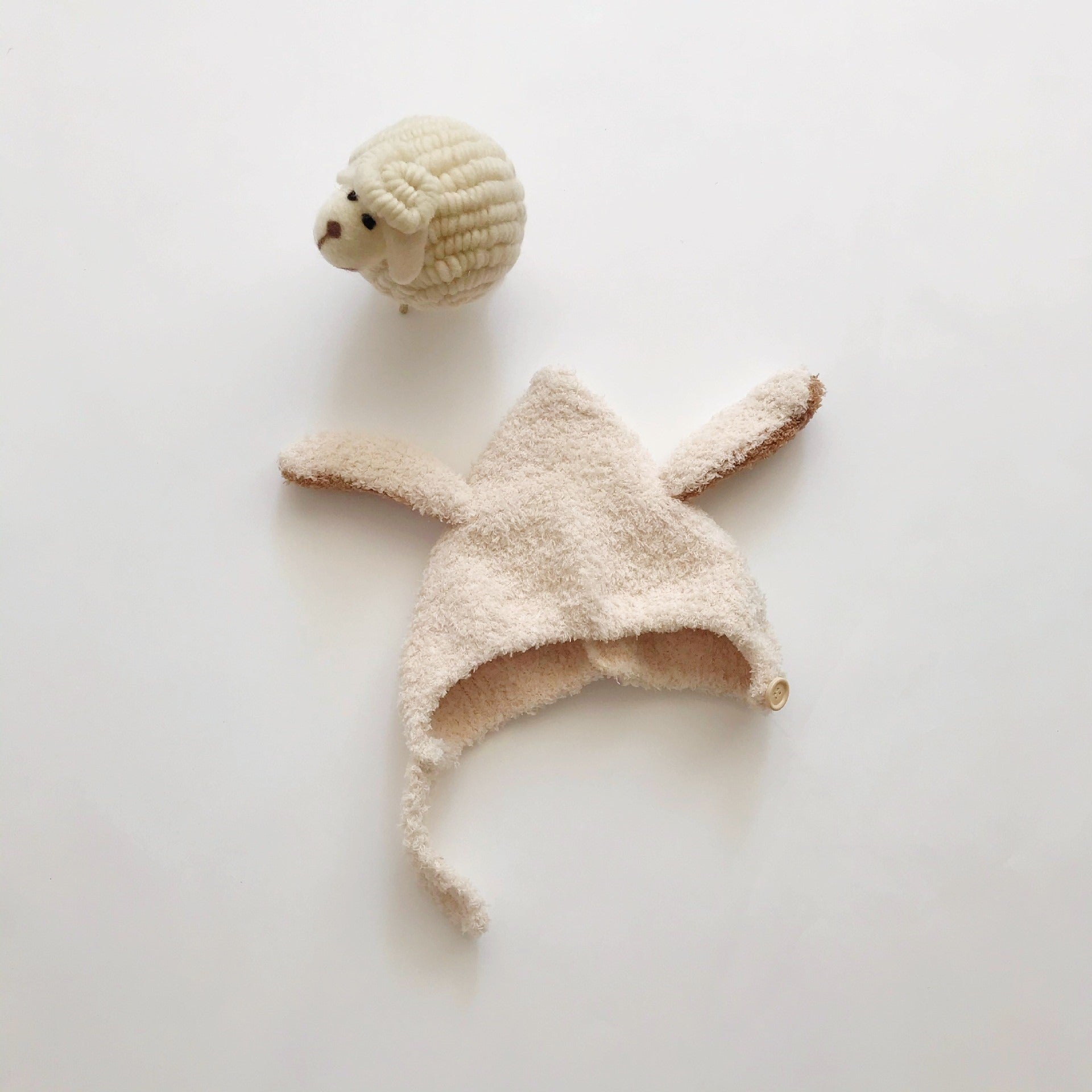 Baby Hat Warm In Autumn And Winter Baby Rabbit Ears Plush Korean Version Ear Cap Baby Hat Cute - Korvel