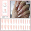24 unghie finte in ABS con motivo a spillo lungo 1 gel di gelatina 1 lima per unghie a colori casuali per l'uso quotidiano - Korvel