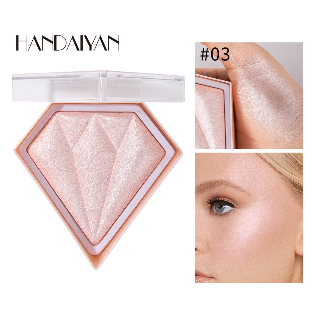 Diamond Highlighter Powder Brighten Skin Tone Repair Glitter Powder Nose Shadow Modification Stereo Brightening - Korvel