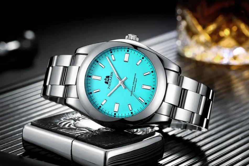 Luxury Automatic Watch for Men - Colorful Stainless Steel 41mm