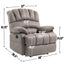Large Manual Recliner Chair in Fabric for Living Room, Grey - Korvel
