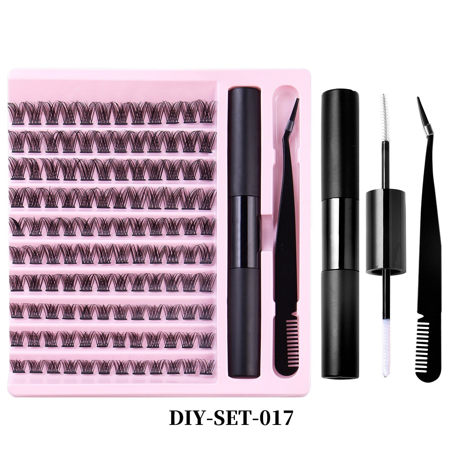 Eyelash DIY Eyelash Extensions Kit Private Label Lash Clusters DIY with Bond Seal Glue and Tweezers Set - Korvel