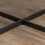 33"Modern Thread Design Round Coffee Table MDF Table Top with Cross Legs Metal Base - Korvel