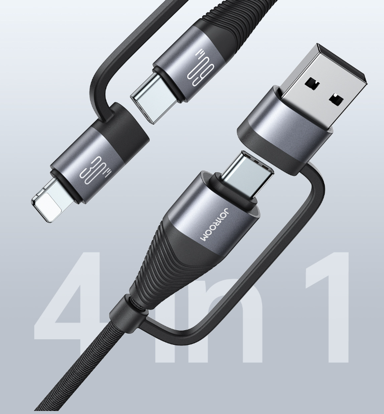 Câble de données USB 4-en-1 en alliage d'aluminium premium