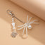 3-piece Sunflower Crystal Keychain White Pearl Weaving Spider Accessory Set - Korvel