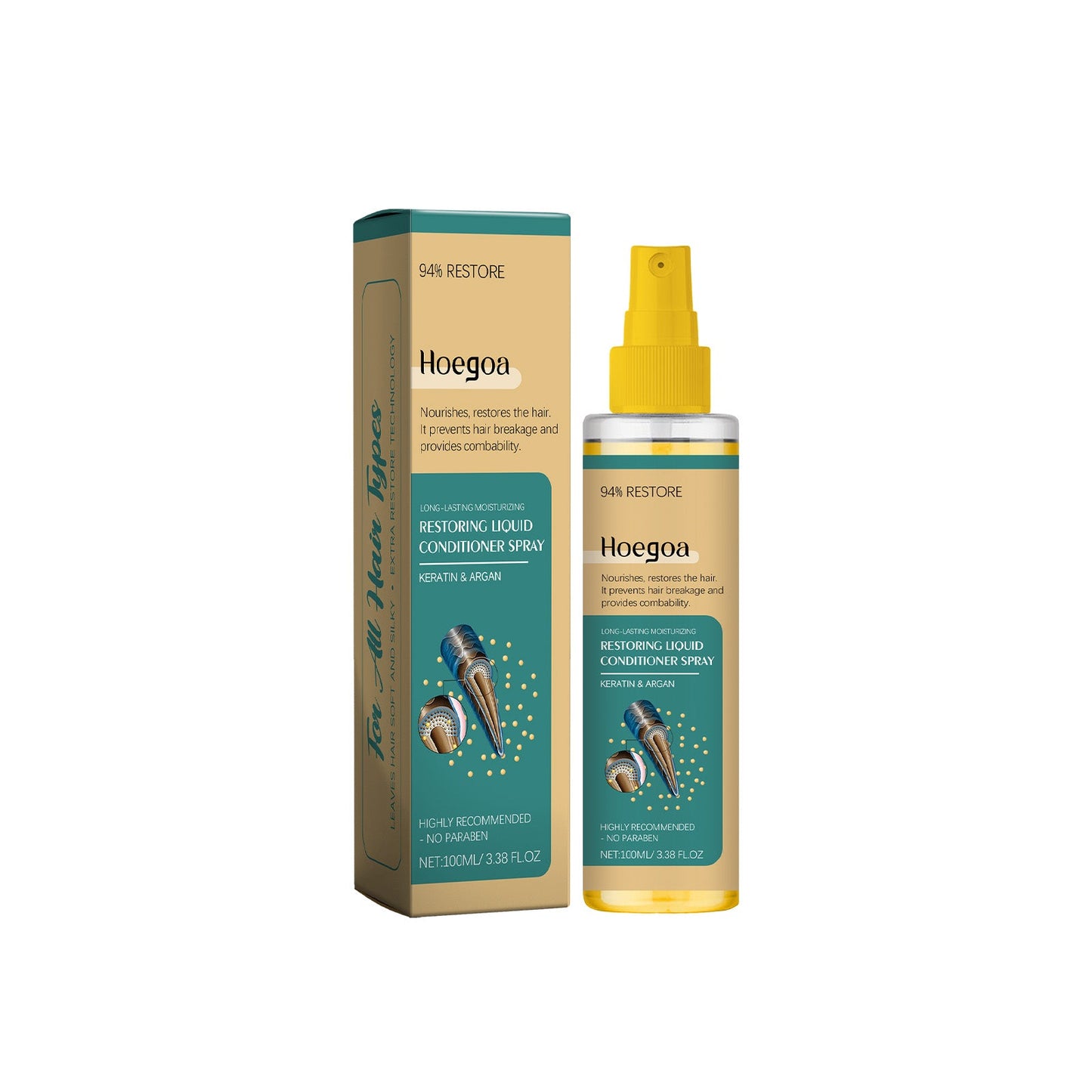 Argan Leave-In Hair Treatment Spray Moisturizes Split Hairs And Moisturizes Glossy Hair - Korvel