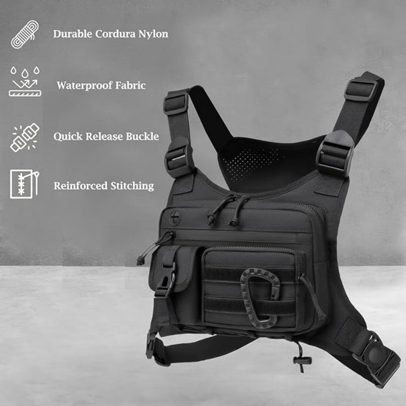 Men's Tactical Chest Bag - EDC Waterproof Anti-Theft Vest for Outdoor Cycling & Running - Korvel