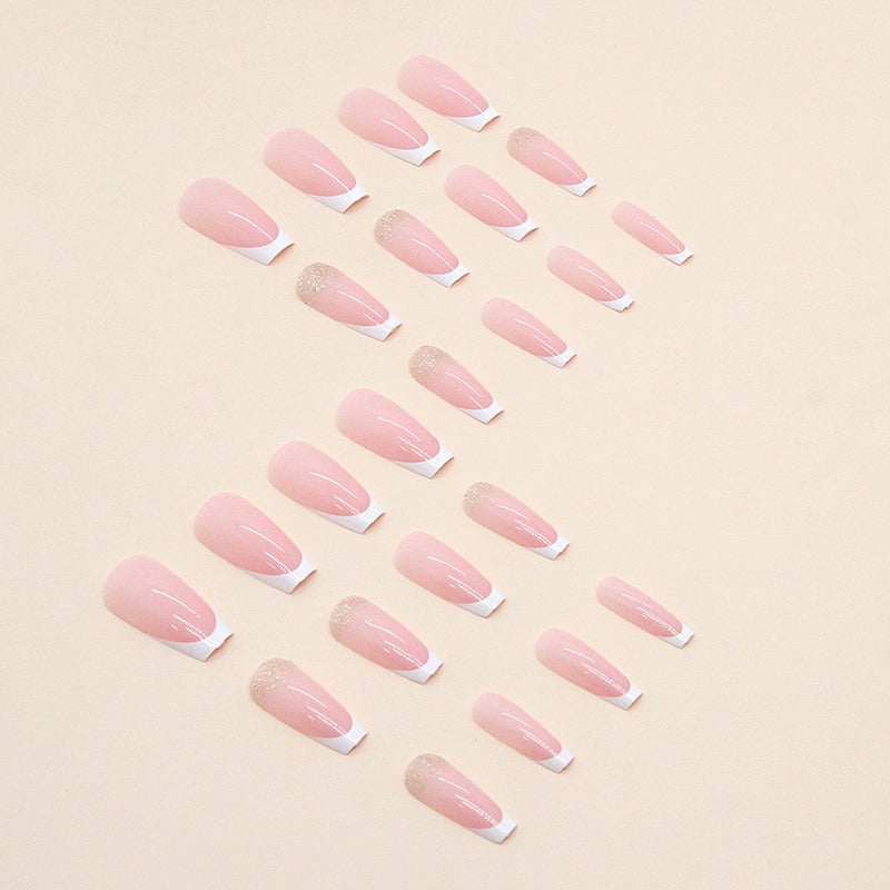 French simple glitter girl’s soft and tender wearable manicure nails - Korvel
