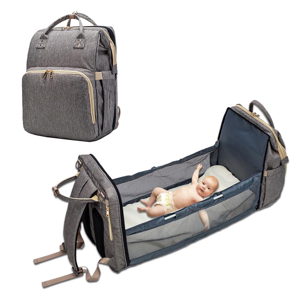 Mochila Convertible para Pañales de Bebé - Almacenamiento de Viaje Multiusos