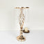 Wrought Iron Metal Flower Stand with Crystal Acrylic Beads Hanging Flower Arrangement, Gold-Plated Decoration for Wedding Tables - Korvel