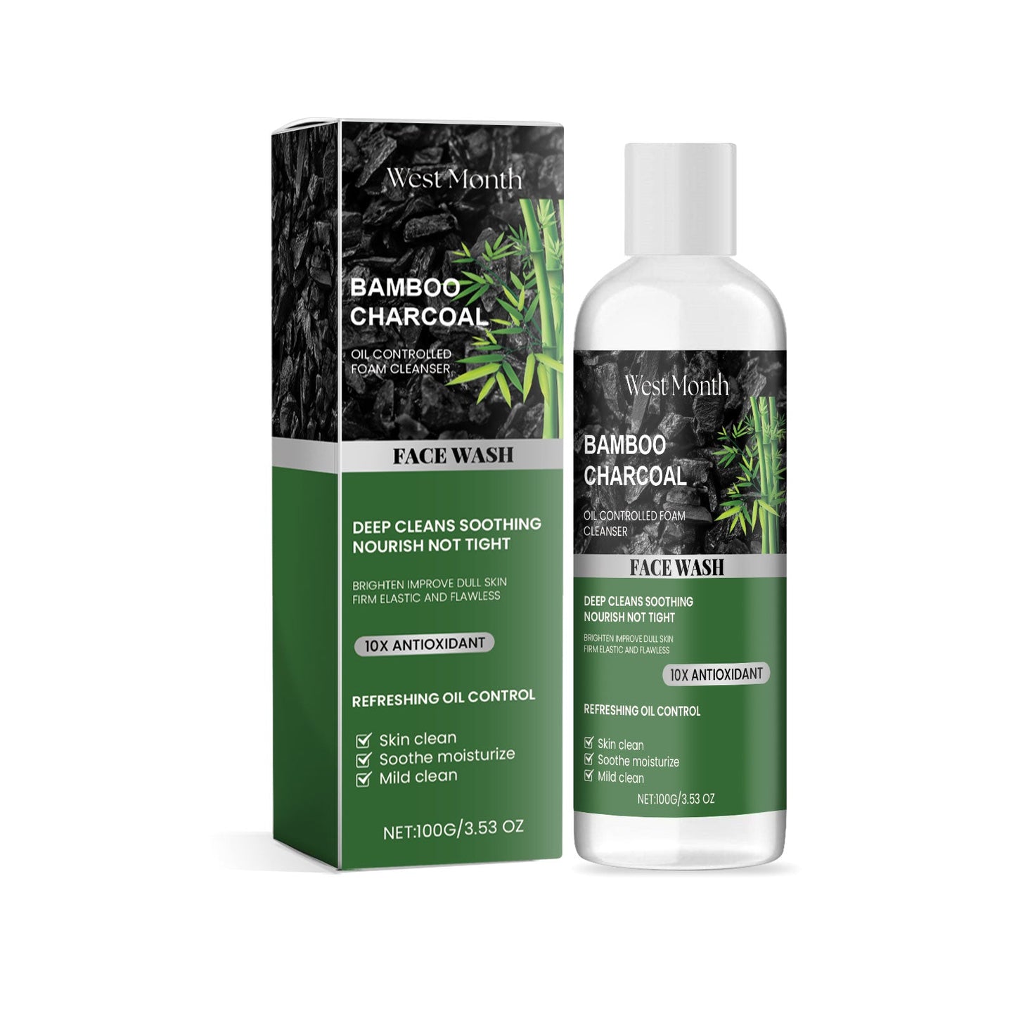 Nettoyant facial au charbon actif premium pour une peau rafraîchie