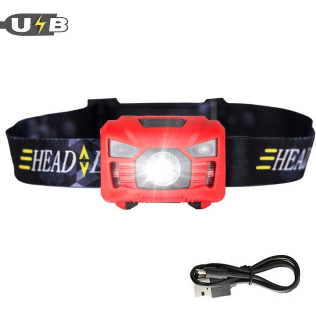 Linterna frontal recargable CREE 5W LED con sensor de movimiento